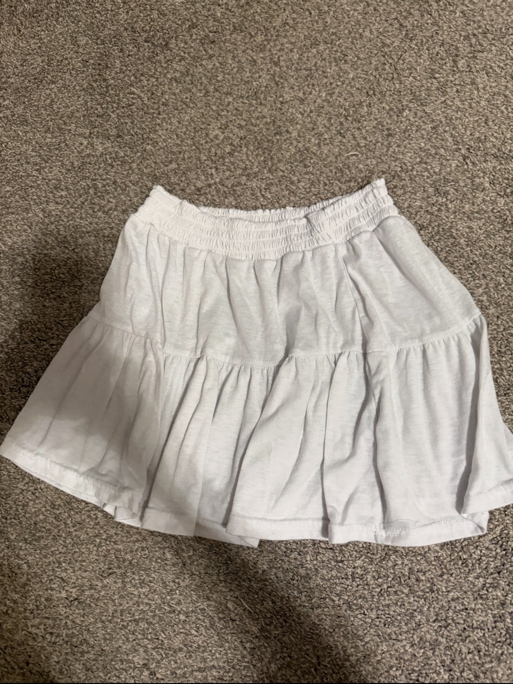White Tiered Cotton Blend Women's Skirt